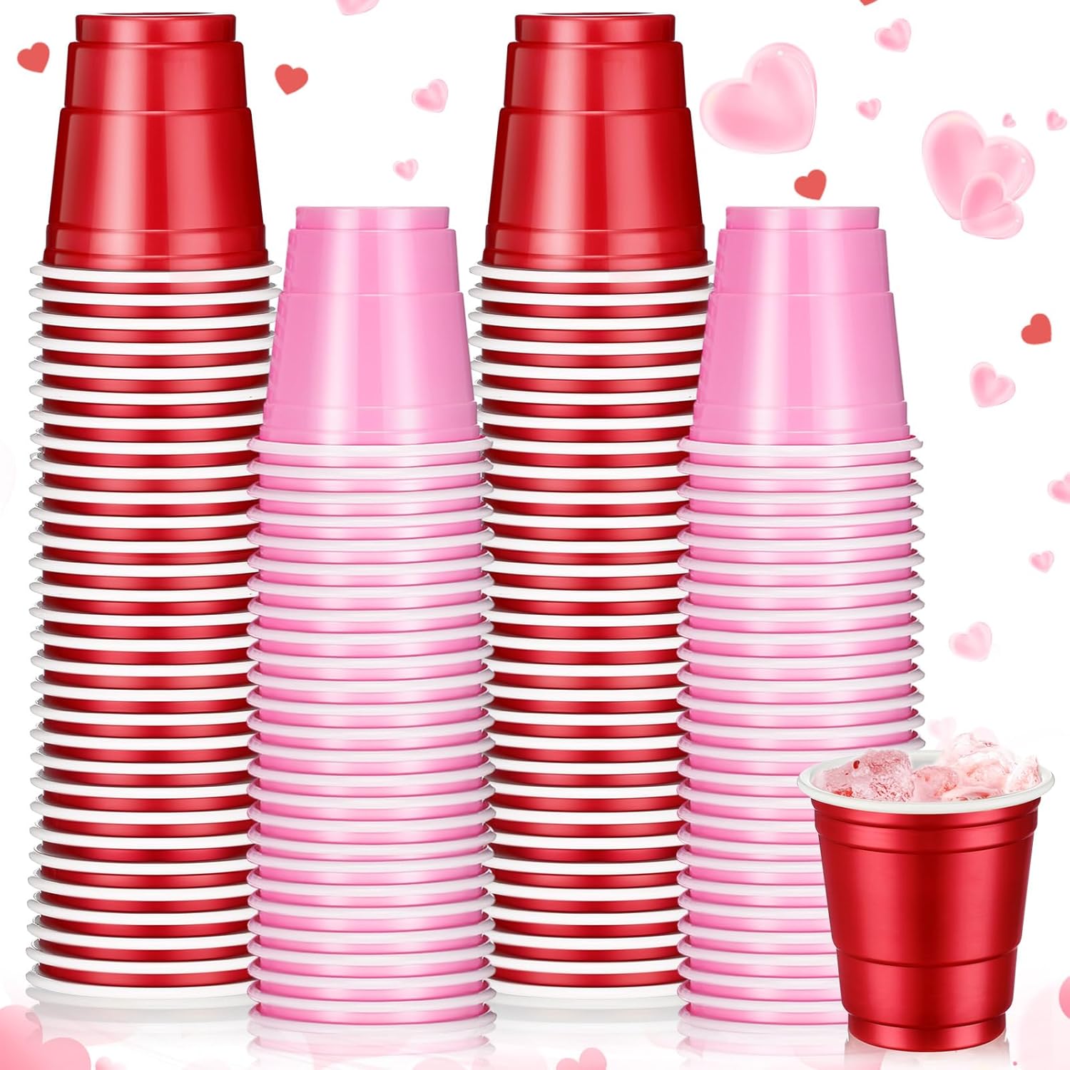 Roshtia 2 Ounce Plastic Shot Cups 100 Pack front view for party hosting.