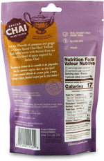 Close up of the dairy free spiced chai gourmet toffee pieces displaying their caramelized texture.