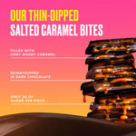 Keto friendly dark chocolate salted caramel treats in a bowl