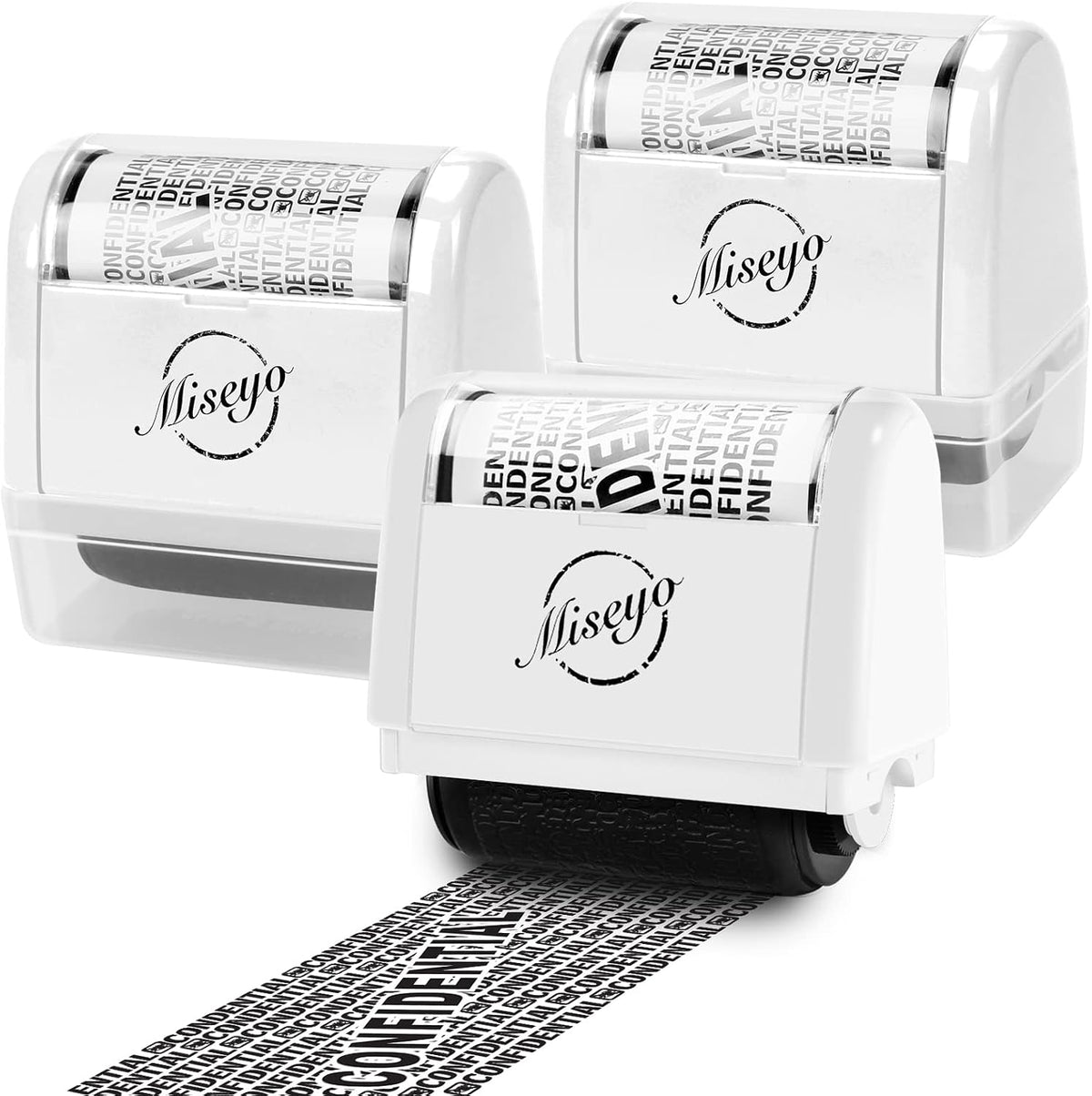 Miseyo Wide Roller Stamp Identity Theft Stamp 1.5 Inch Perfect for Privacy Protection - Yellow - Image 9