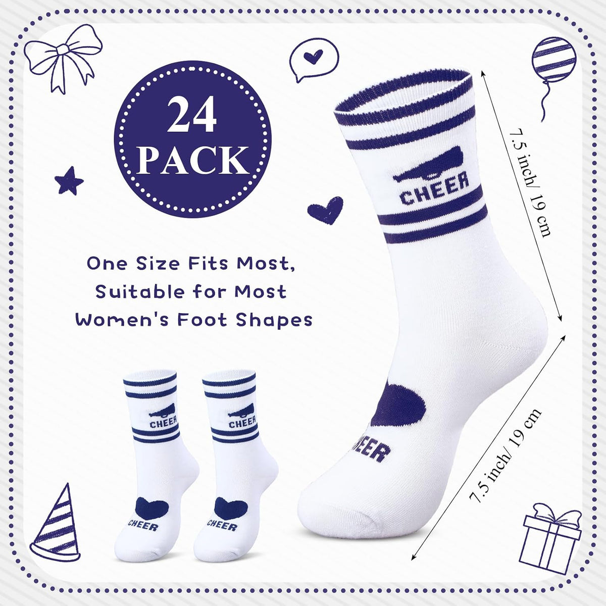 Cutecrop Cheerleader Socks fabric texture and moisture-wicking weave