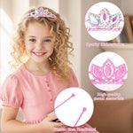 Close up of the glittering pink rhinestone birthday headband