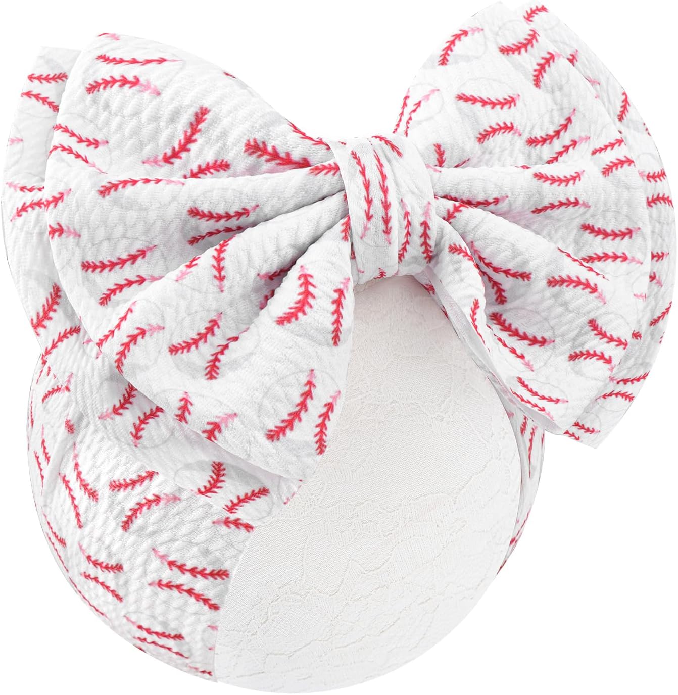 Oneninedream baseball baby bow headband front view