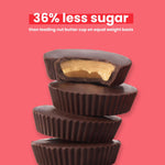 Gluten free dark chocolate peanut butter cup showing smooth texture
