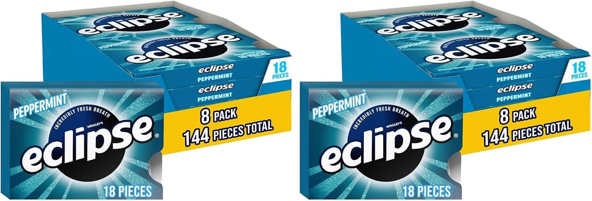 Full bundle display of one hundred forty four pieces of eclipse chewing gum