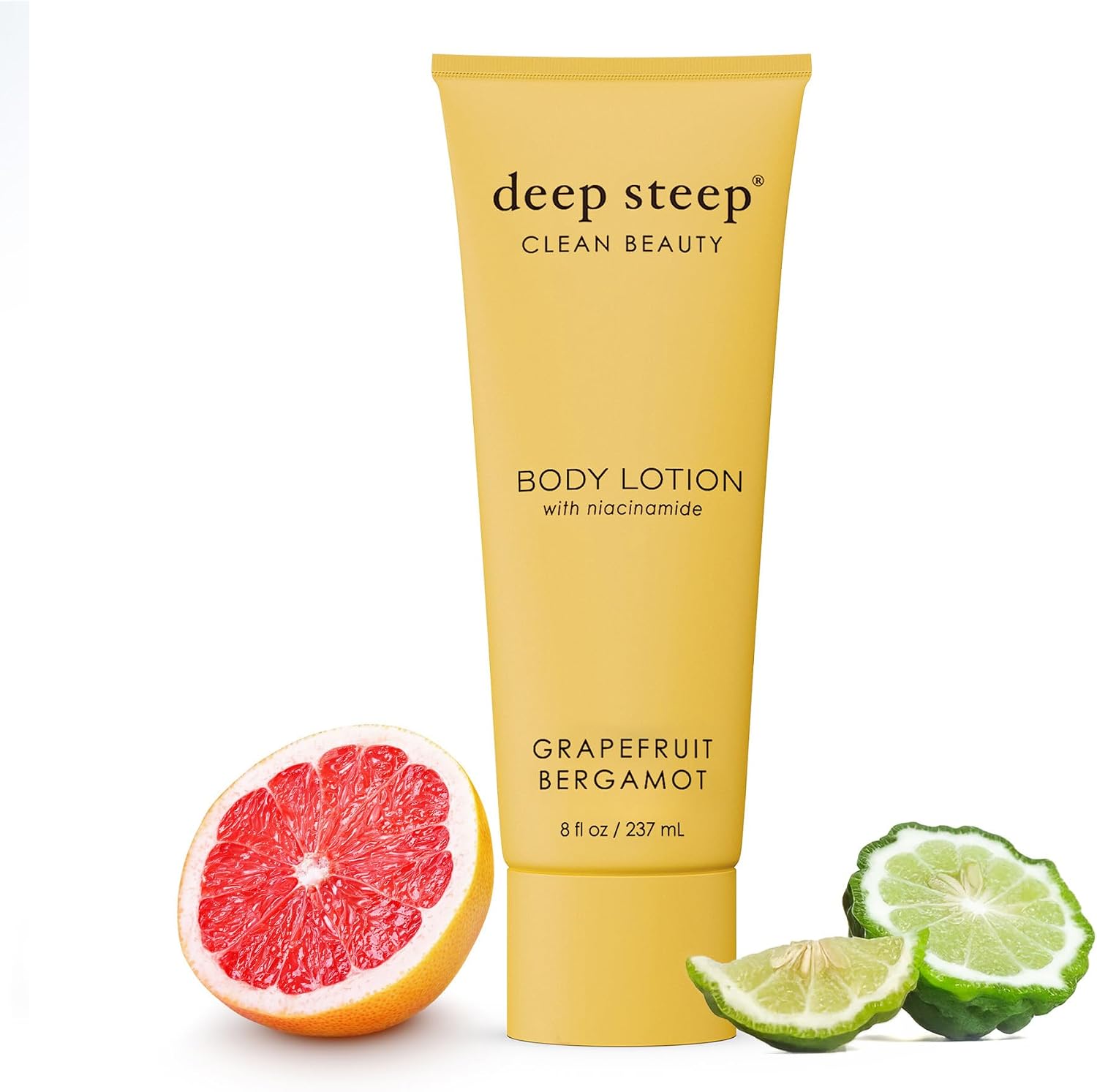 Deep Steep Grapefruit Bergamot body lotion front view tube packaging