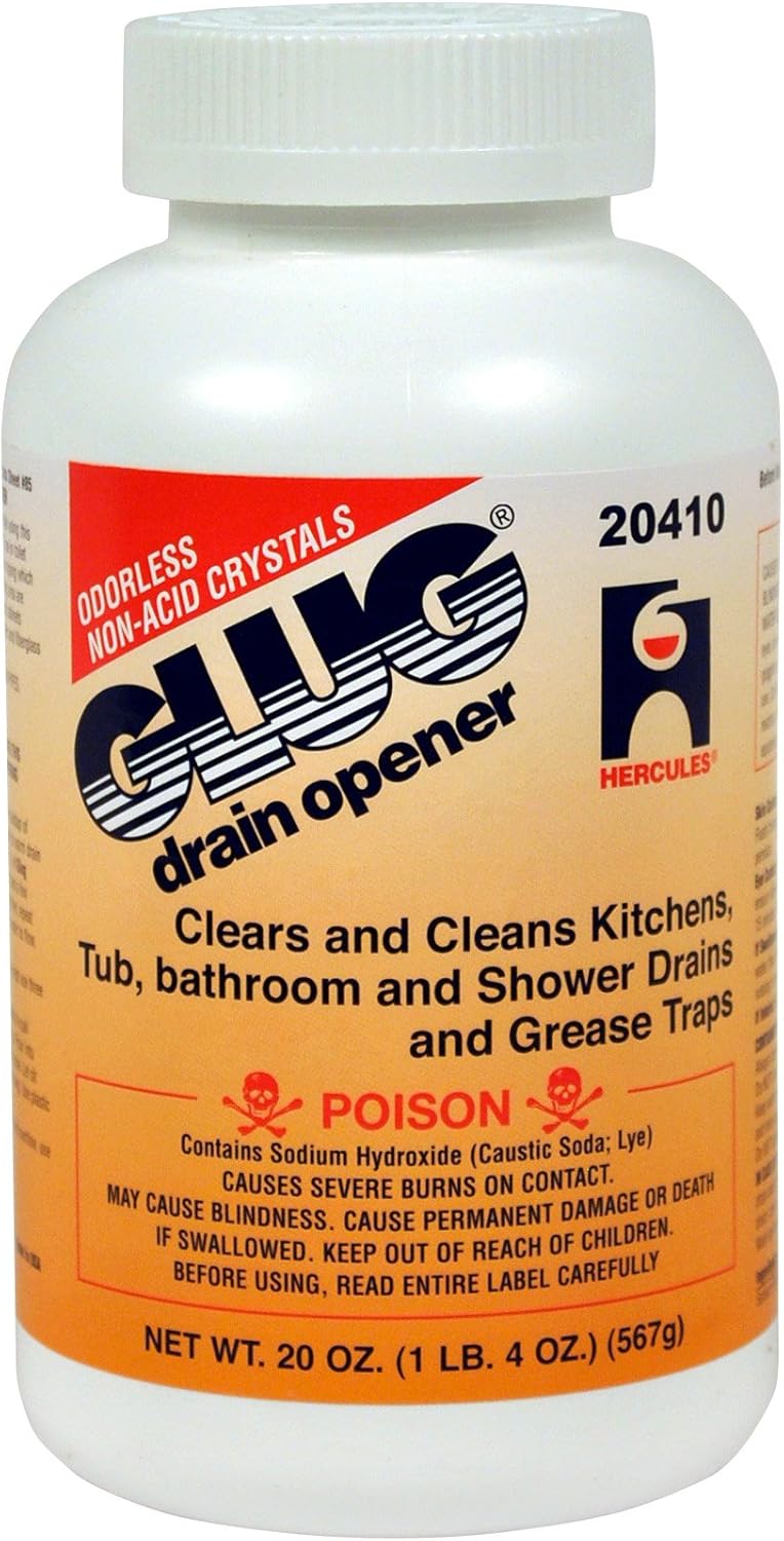 Oatey 20410 Hercules Glug Crystals Drain Opener, 20 oz, 1.3 (Pack of 1) - Image 1