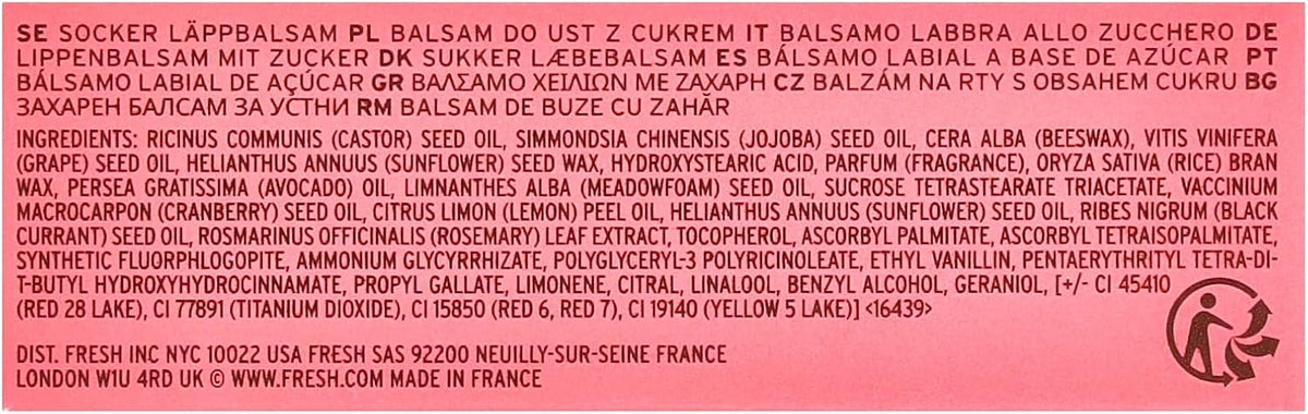 Fresh Sugar Lip Treatment Papaya pink coral swatch on skin