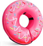 Deflated Katoggy inflatable dog donut collar prepared for compact storage
