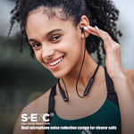MOCANIO semi-in-ear sports headphones angled profile