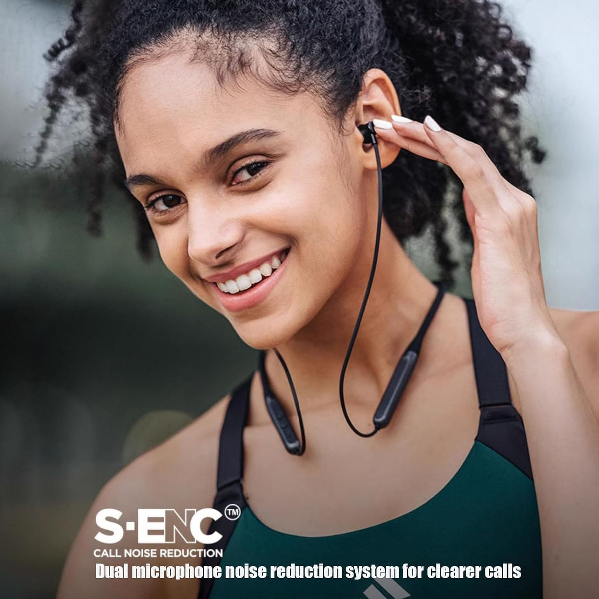 MOCANIO semi-in-ear sports headphones angled profile
