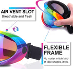 Rngeo winter sports goggles featuring classic black frame design