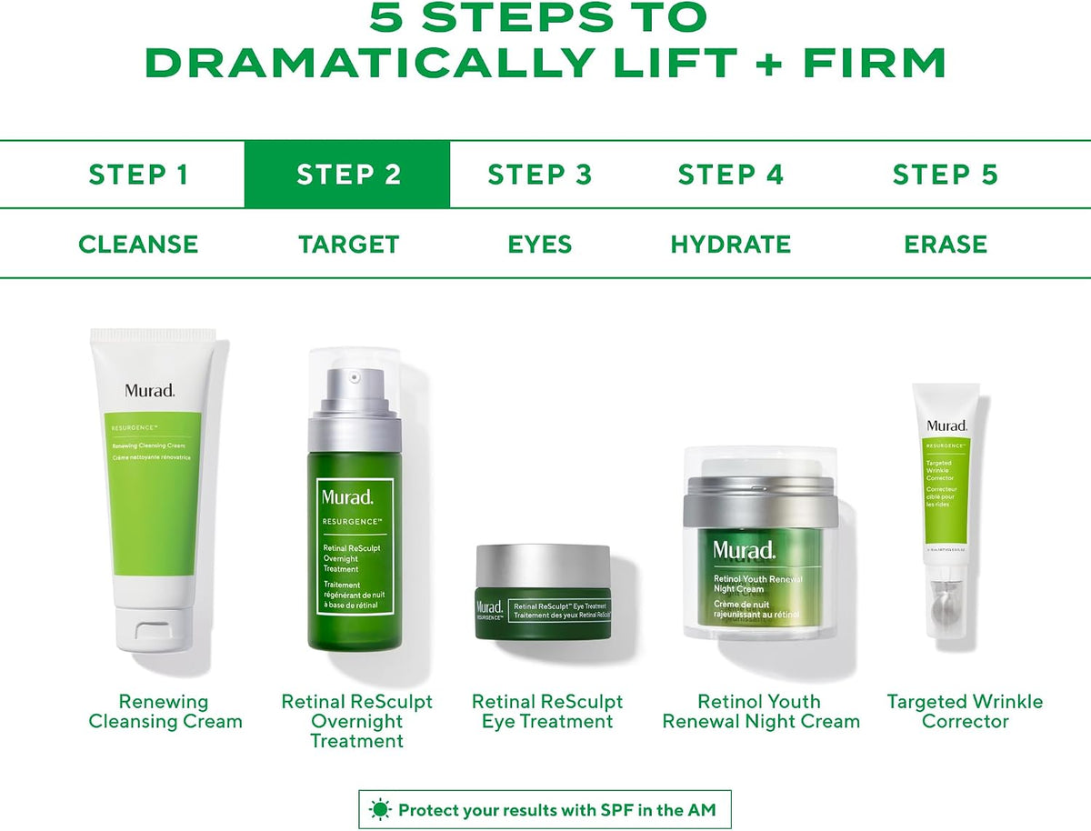 Murad Retinal ReSculpt Overnight Treatment - Advanced Face and Neck Serum with Encapsulated Retinal, Kangaroo Paw, Olive, & Oat Smooths Deep Wrinkles and Crepey Skin, & Lifts Sagging Skin - Image 9