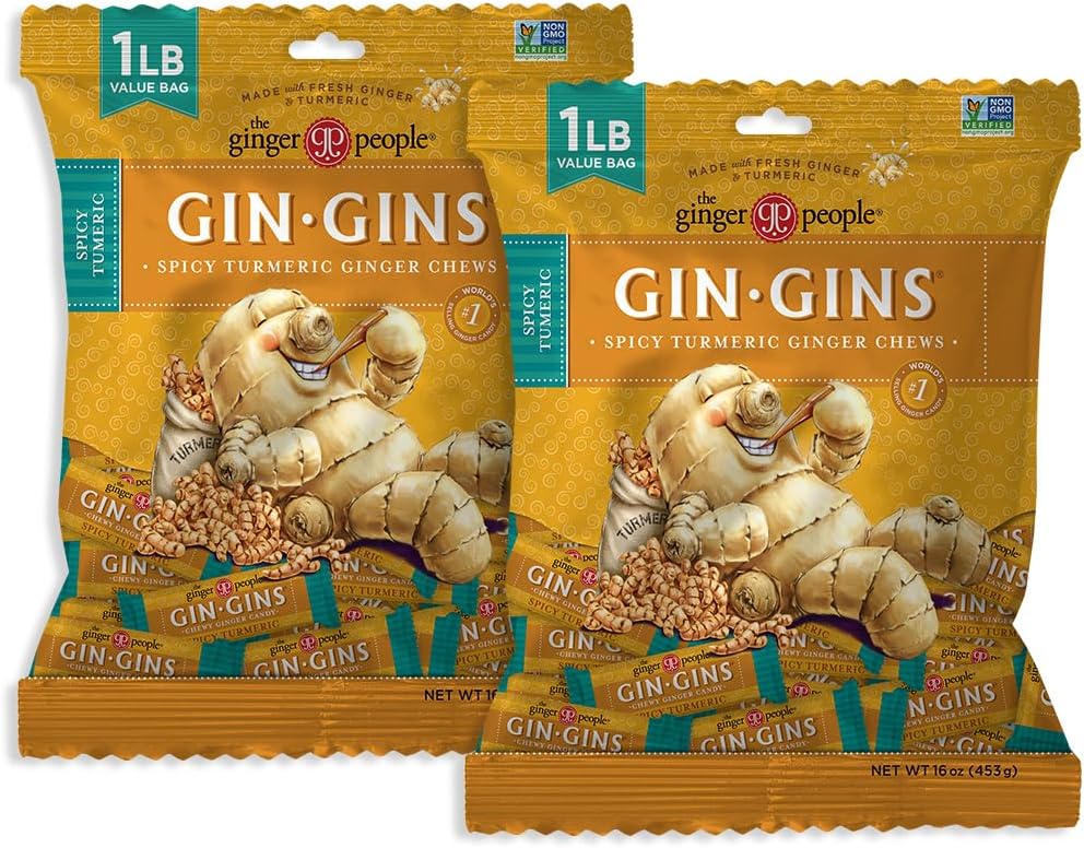 GIN GINS Original Ginger Chews - Natural Fresh Ginger Candy by The Ginger People - Individually Wrapped Healthy Candy - Original Flavor - Large 1 lb Bag (16oz) - Pack of 1 - Image 11