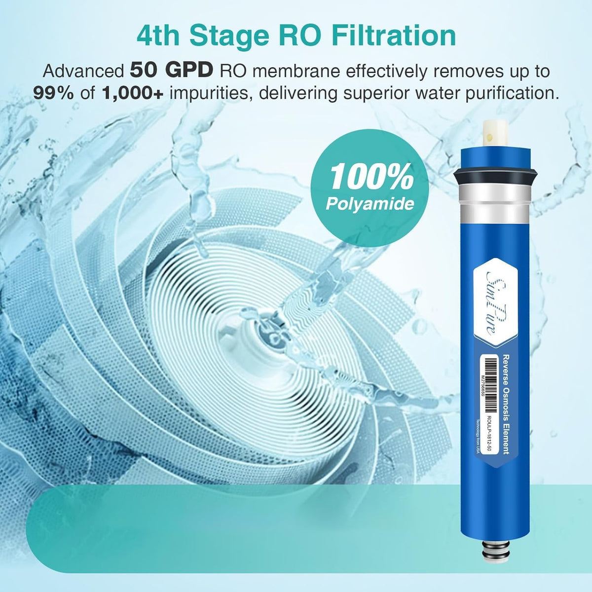 SimPure universal under-sink filter set packaging