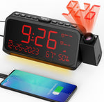 Mesqool Projection Alarm Clock Ceiling Display, with Temperature, Humidity | Dual Alarms, 5-Level Dimmer, Date, Night Light, Weekday/Weekend Mode, 12/24H, DST, , Snooze, 180 degrees Rotatable, for Bedroom - Image 10