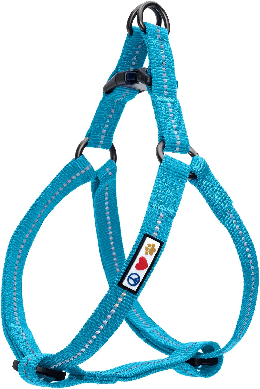 Pawtitas Multicolor Step-in Dog Harness - Adjustable No-Pull Vest for Puppies to Seniors, Safe & Comfortable S Blue/Teal/Yellow - Image 10