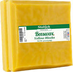 Stakich yellow beeswax block front view