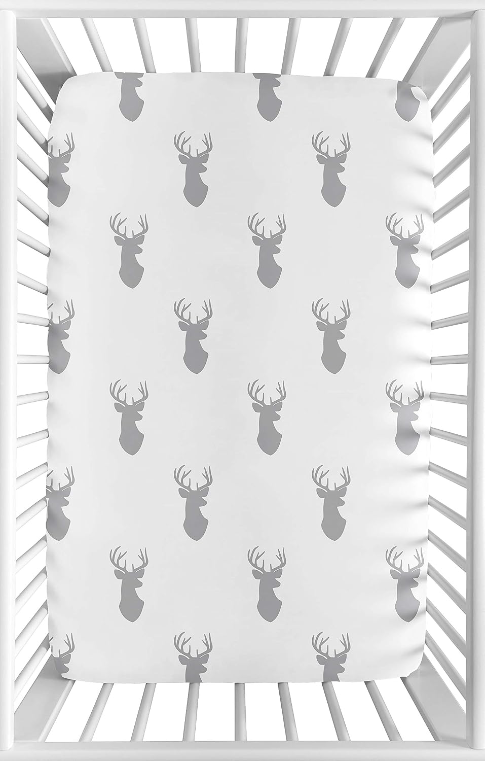 Sweet Jojo Designs Navy Blue White Woodland Deer Boy Baby Fitted Crib Sheet for Infant Newborn Nursery Toddler Bed Room Standard Mattress - Forest Animal Stag Antler - Image 13