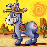 Beistle Donkey Game poster and numbered tails