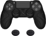 PlayVital PS4 controller silicone case cover front view in black