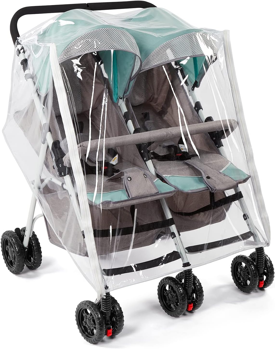 PAHTTO double stroller rain cover front view