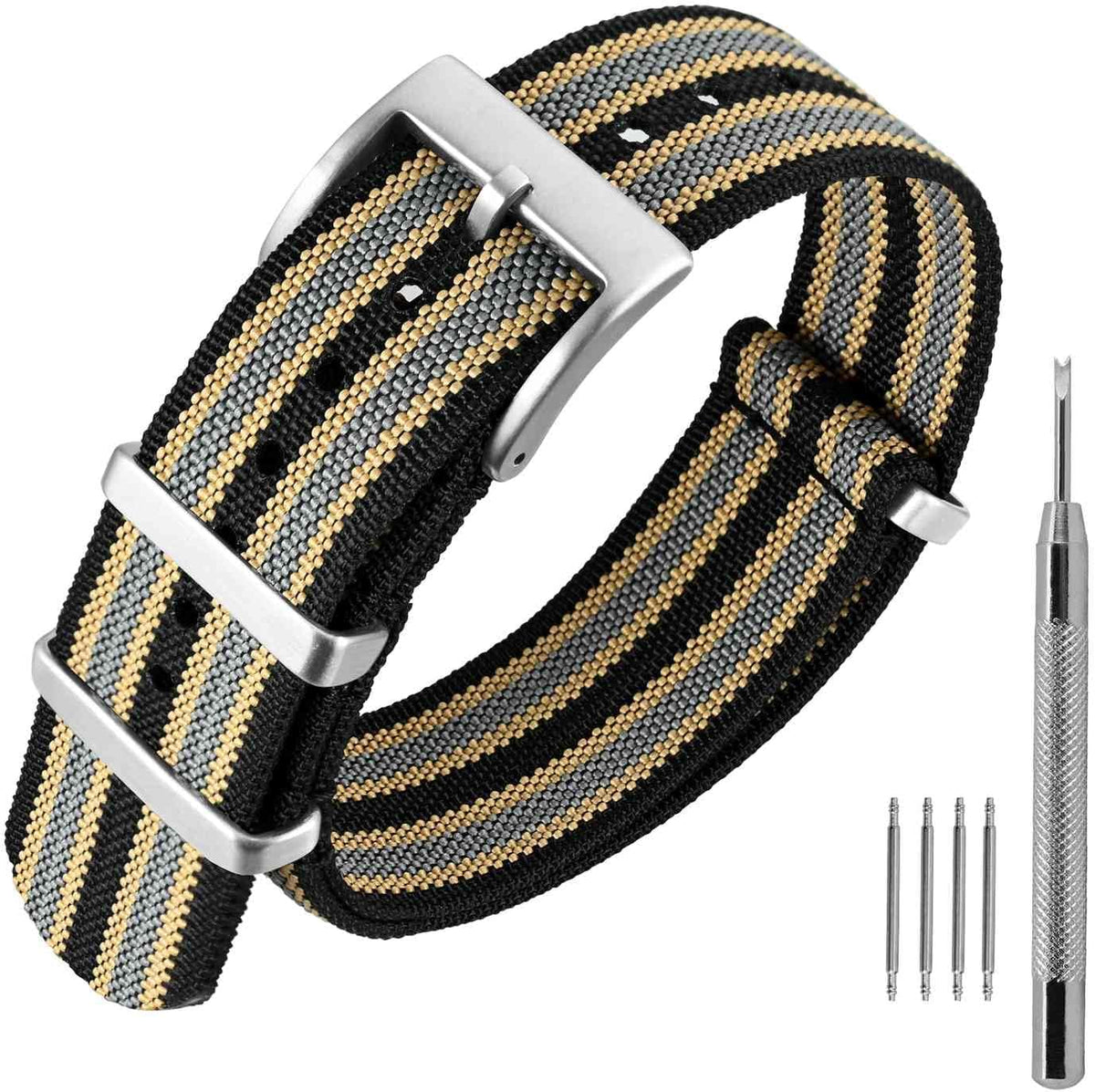 ANNEFIT Nylon Watch Band 16mm 18mm 20mm 22mm, One-Piece Waterproof Military Watch Straps with Heavy Buckle - Image 9