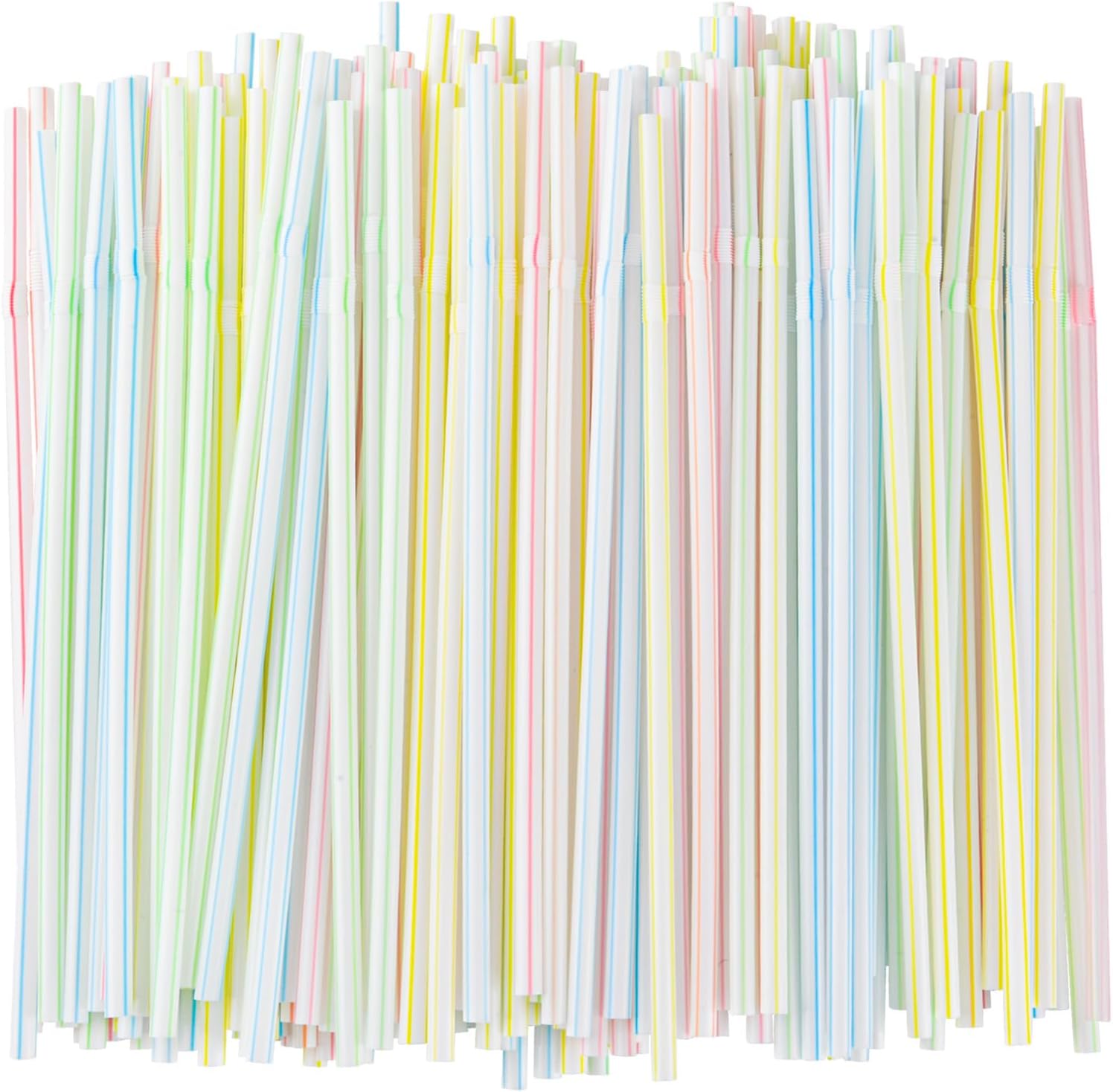 SONGNASS flexible plastic straws two hundred pack front view for everyday home use