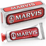 Marvis 3.8 Ounces premium cinnamon mint toothpaste side angle layout