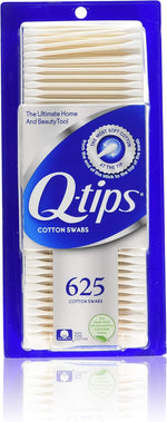 Q-tips cotton swabs 625 count pack of 5 front view imported beauty applicator
