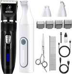 Professional home pet grooming set for small and large dogs showing detachable blades