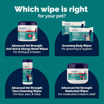 Vetnique antibacterial and antifungal wipes for dogs and cats treating hot spots.
