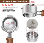Stainless steel portafilter head and 3 ears detail