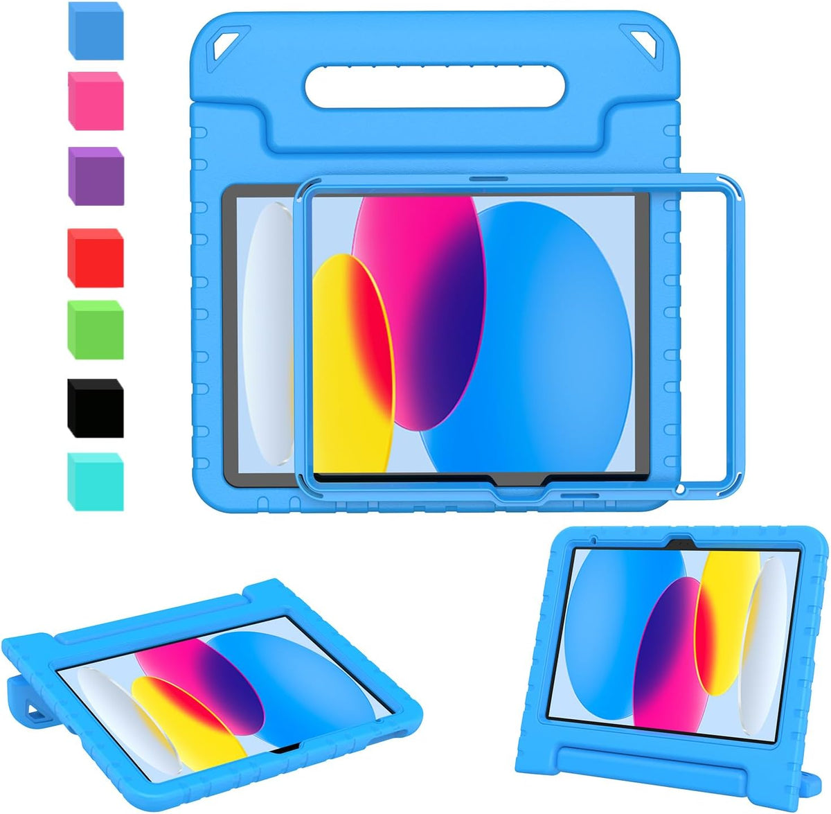 AVAWO kids case for iPad front view showing built-in screen protector