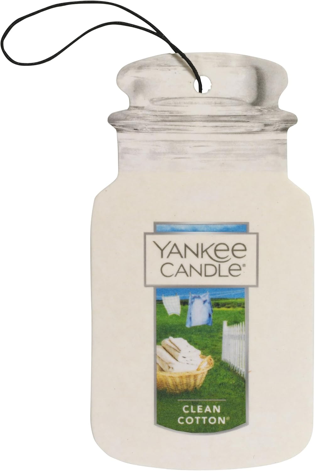 Yankee Candle Clean Cotton car air freshener front view packaging