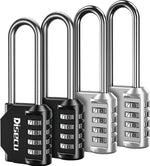 2 Pack disecu 2.6 Inch Long Shackle Combination Lock, 4 Digit Outdoor Waterproof Padlock for School Gym Locker, Sports Locker, Storage Unit, Gate, Fence, Toolbox, Cabinet (Black) - Image 14