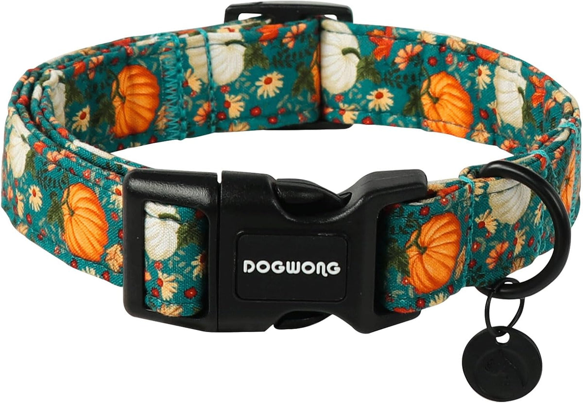 Airtag Cotton Hemp Dog Collar, Heavy-Duty Dog Collar with Airtag Holder Fall Orange Natural Fabric Pet Dog Collars Cute Puppy Necklace for Small Medium Large Dogs - Image 9
