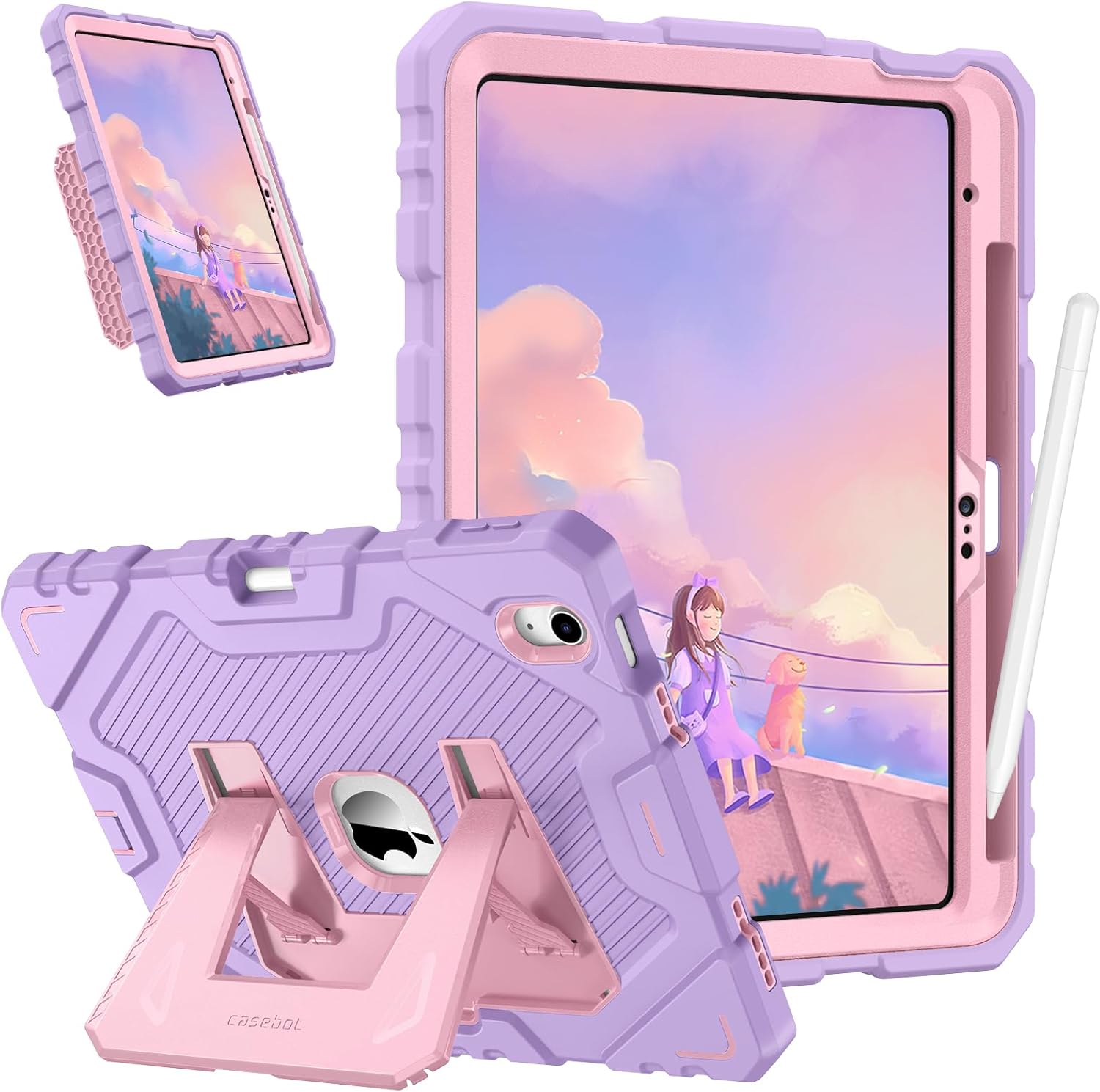 Fintie kids friendly protective case for iPad 10th generation front view in purple