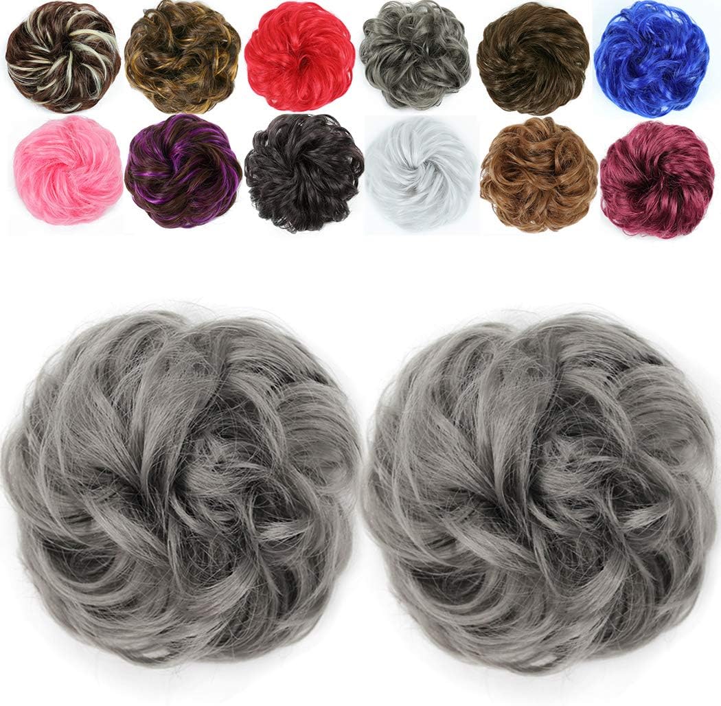 Liliyab messy hair bun hair piece front view