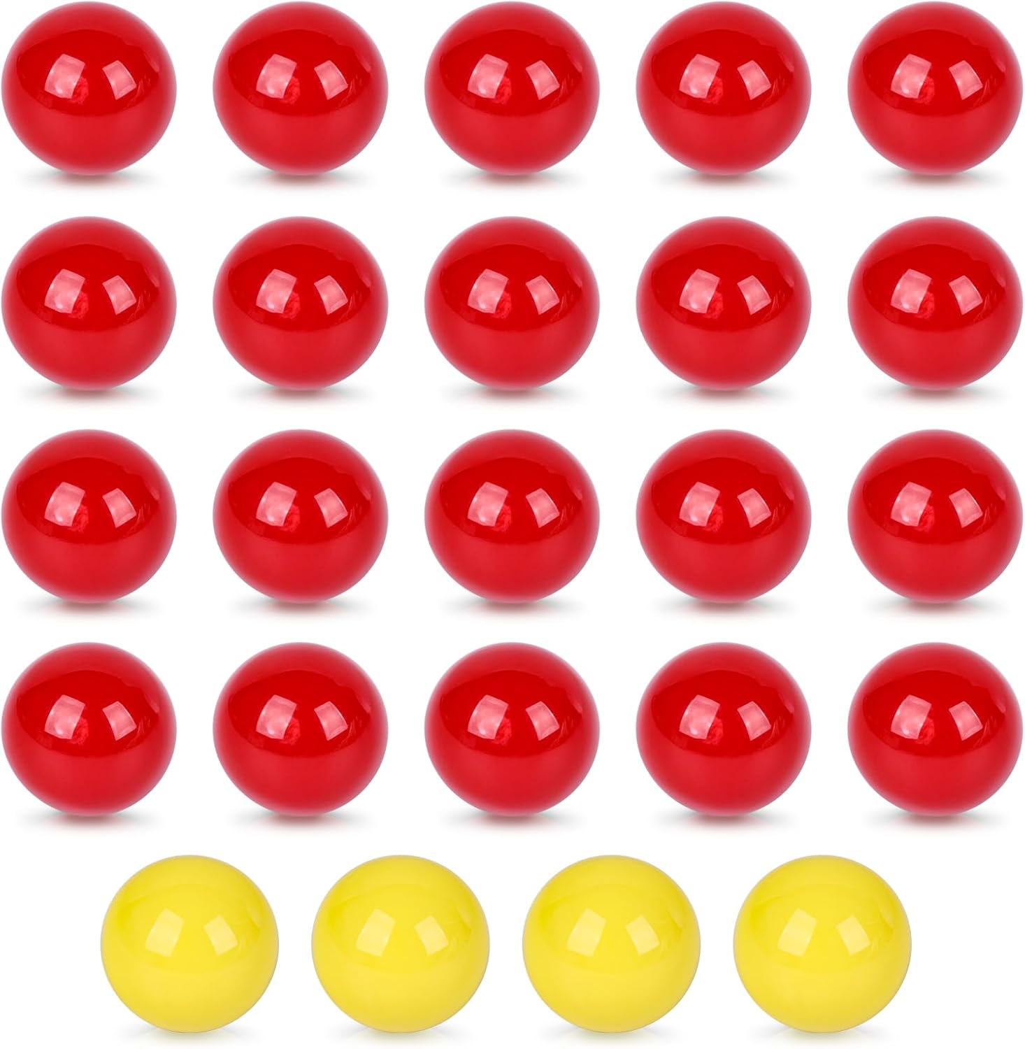 POPLAY Hungry Hippos replacement marbles front view showing the full twenty four count layout.
