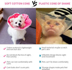 WZ PET pink soft cat cone collar side view on a small kitten