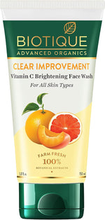 Biotique Advanced Organics Clear Improvement Vitamin C Brightening Face Wash front view container