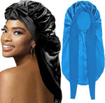 WOZUTUNT 2Pcs long satin braid bonnet front view
