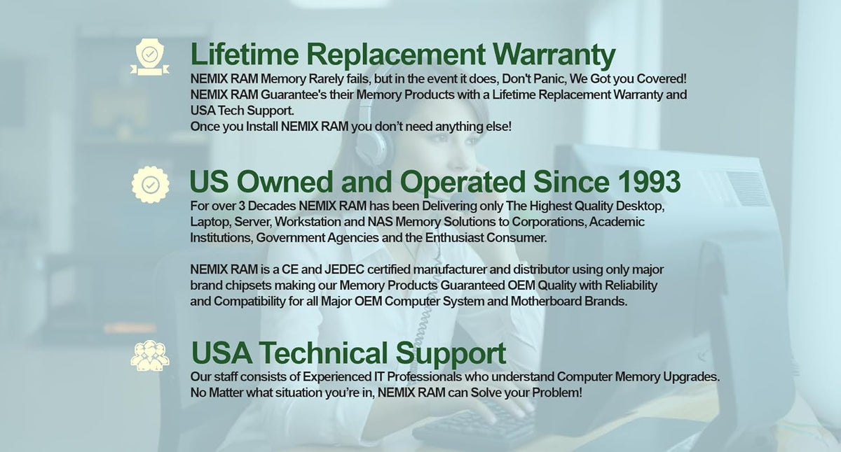 Nemix Ram desktop memory module retail packaging and label display
