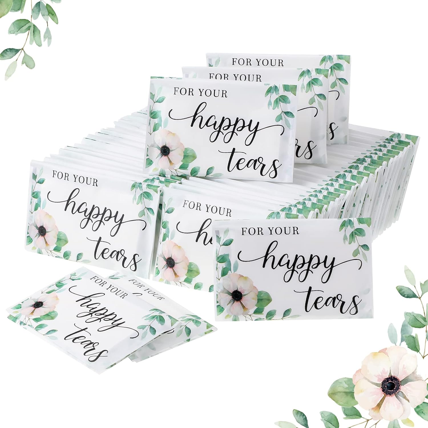 Yinder Happy Tears Tissue Packs front view premium wedding favors