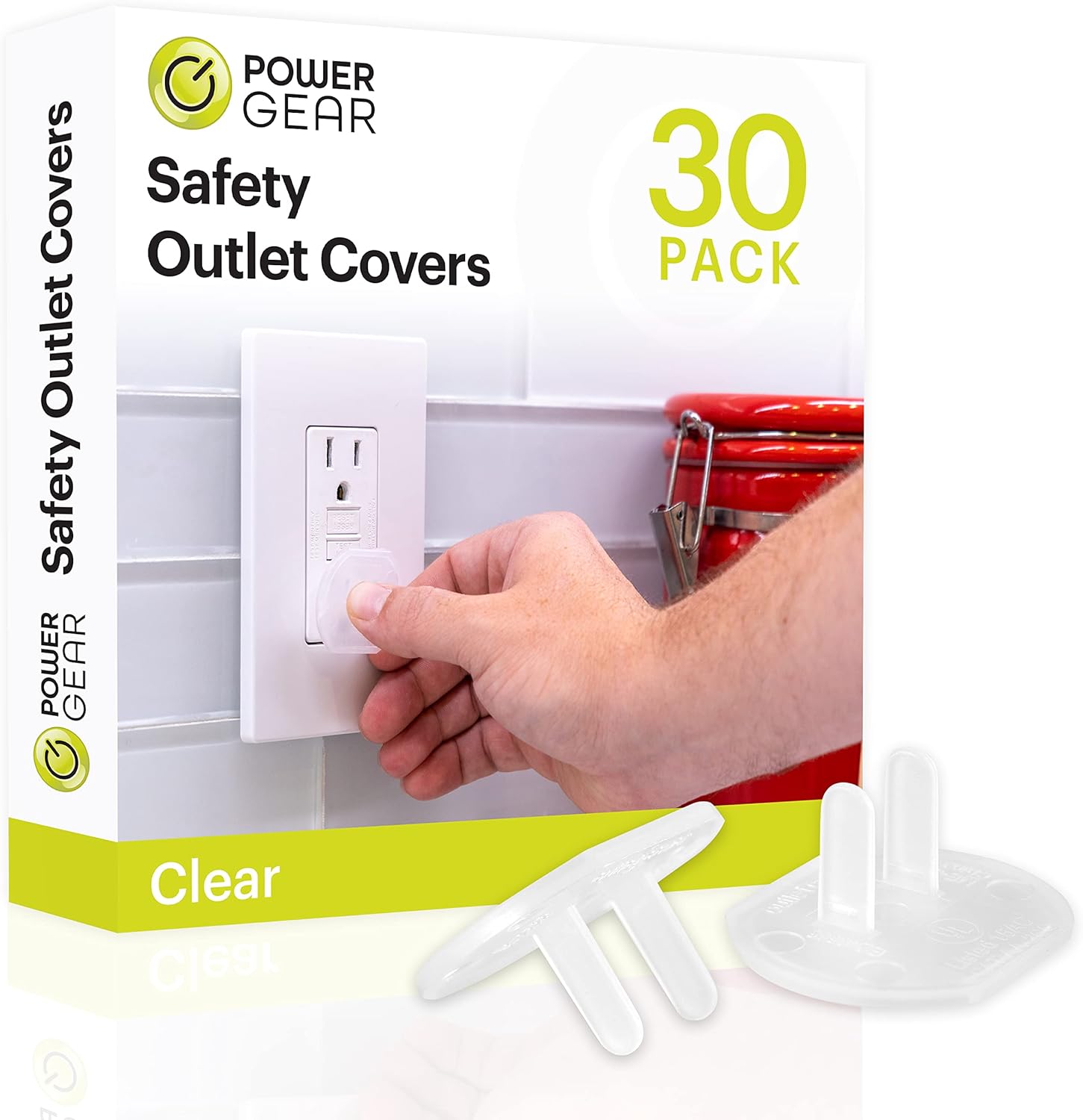 Power Gear 30 Count Child Safety Outlet Covers front packaging view