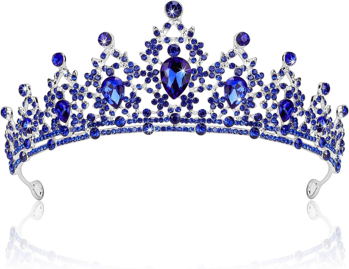 SuPoo Wedding Crowns for Women Tiara for Girls Crystal Princess Queen Crown Rhinestone Birthday Tiara Headband Red Black - Image 9