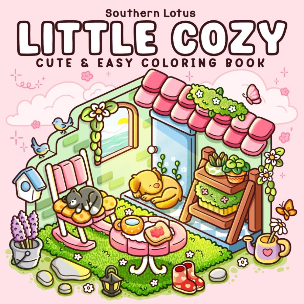 Southern Lotus Little Cozy coloring book front cover view