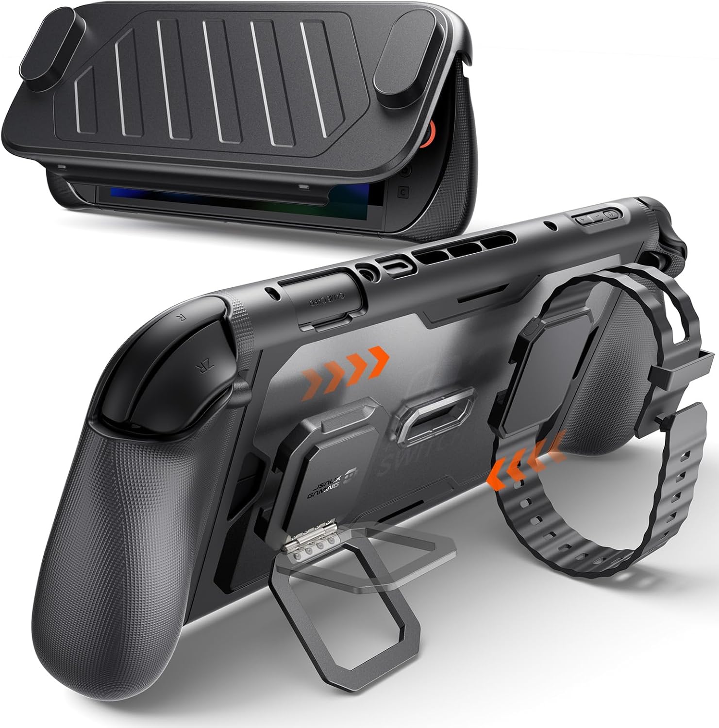 JSAUX PC0121 Protective Case for Nintendo Switch 2 front view showing complete 360-degree full-body armor protection