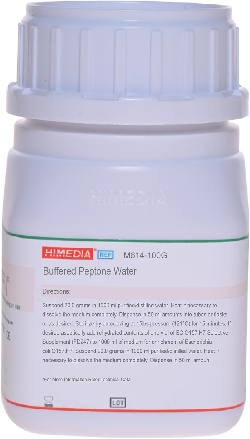 HiMedia Buffered Peptone Water Culture Media, Unflavored, 1 Count, Lab Container - Image 1